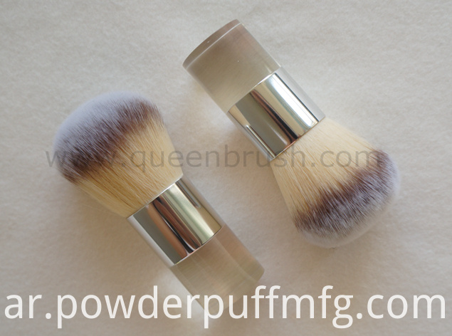 Three Tones Acrylic Handle Nylon Hair Kabuki Brush